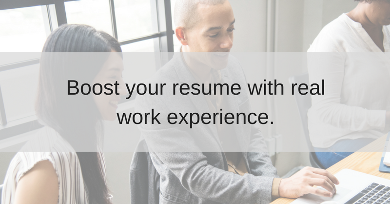 Students gaining work experience in an office setting. Boost your resume with real work experience. 